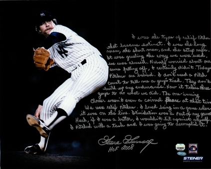 Goose Gossage Signed & Inscribed New York Yankees Pitching Photo (Steiner & Fanatics)